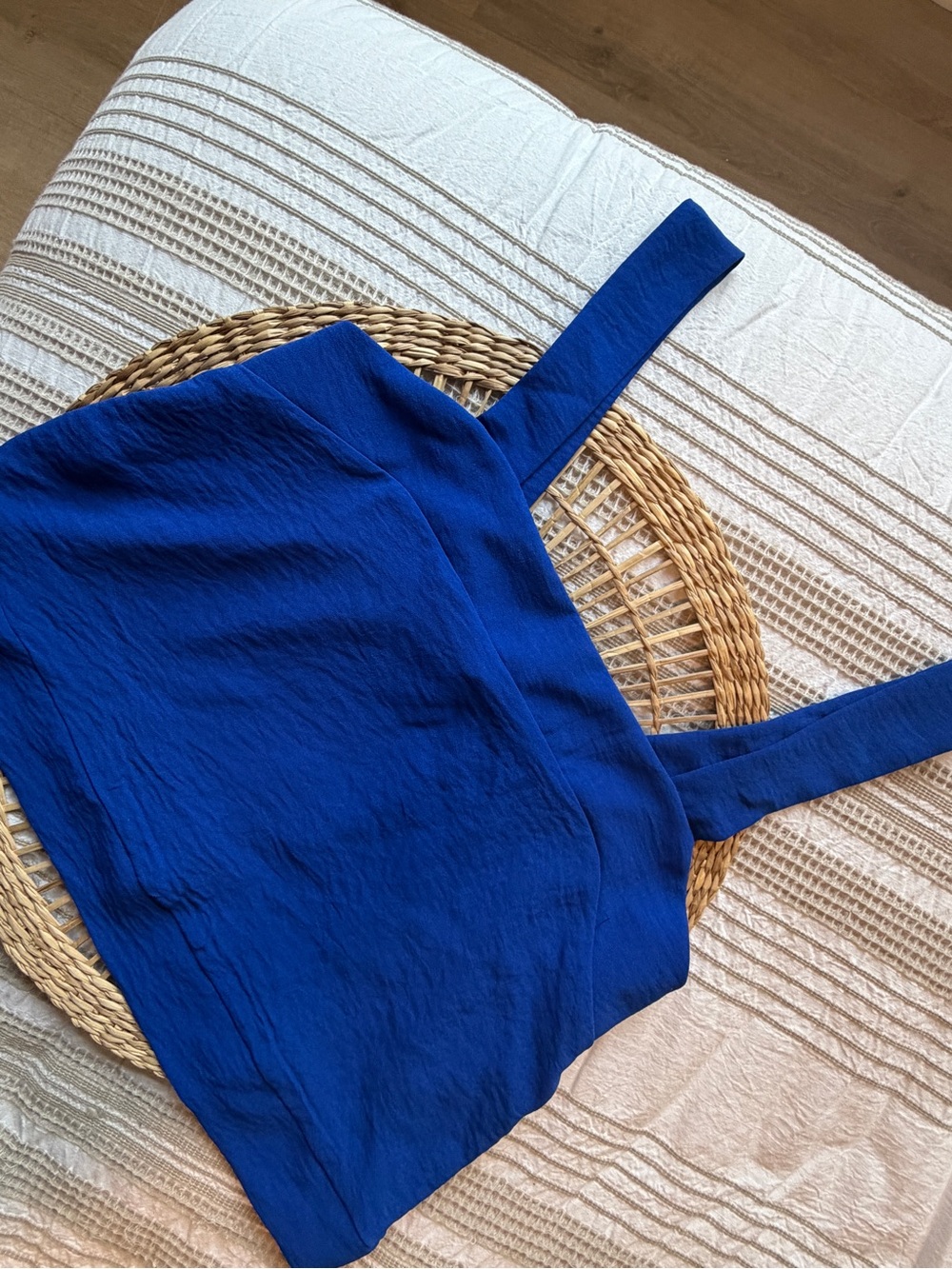 Monteau Royal Blue Square Neck Cropped Tank